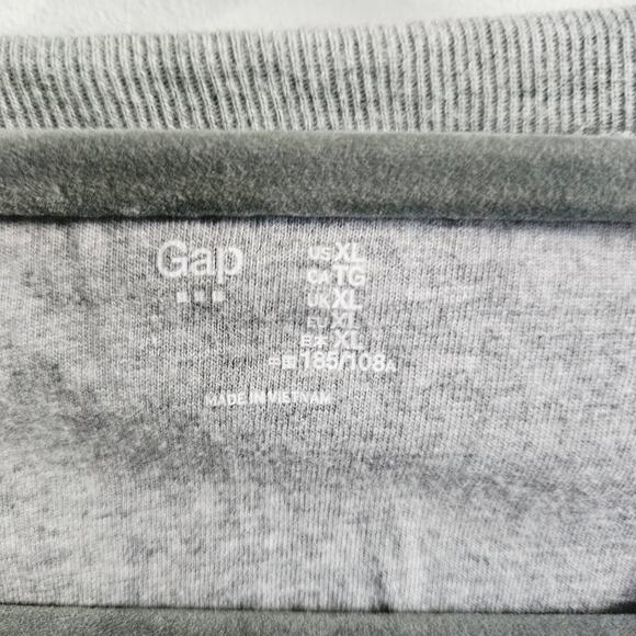 Gap Women's XL Long Sleeve Thermal Tee Shirt Black Gray Stripe 100% Cotton Basic - Picture 5 of 6